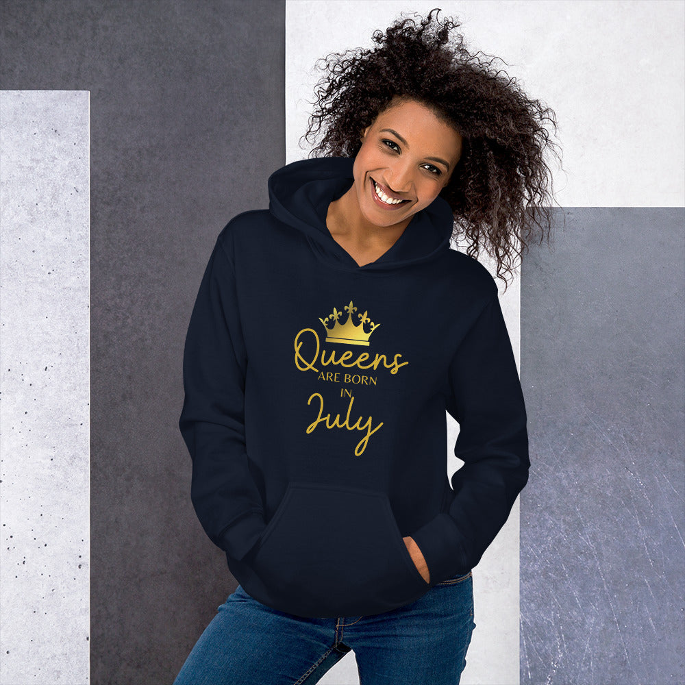 Queens Are Born In July Hoodie Birthday Gift