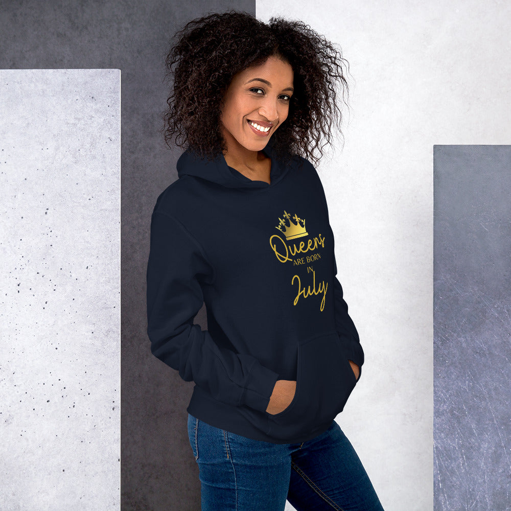 Queens Are Born In July Hoodie Birthday Gift