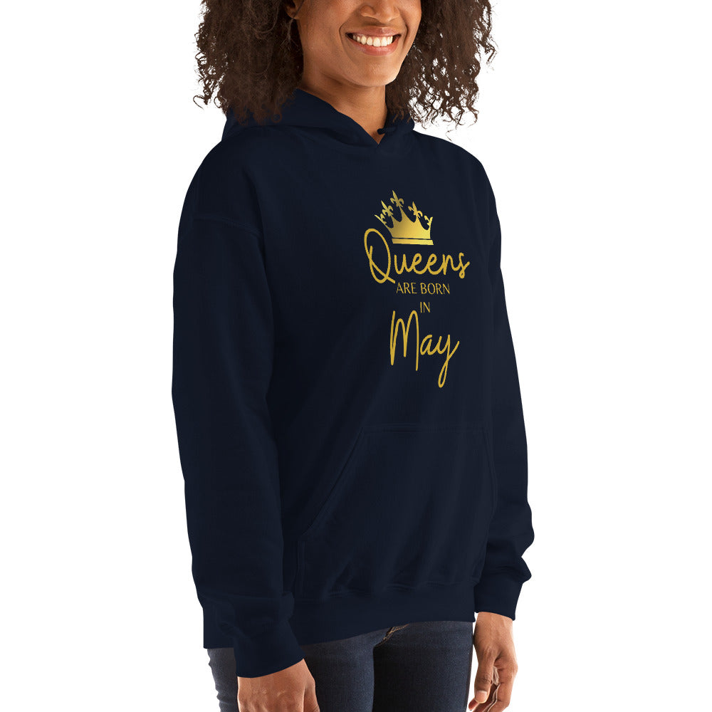 Queens Are Born In May Hoodie Birthday Gift