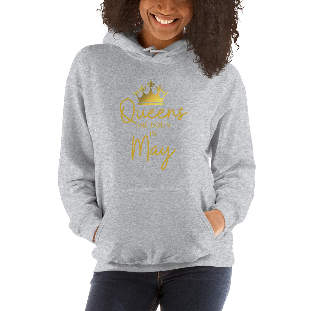 Queens Are Born In May Hoodie Birthday Gift