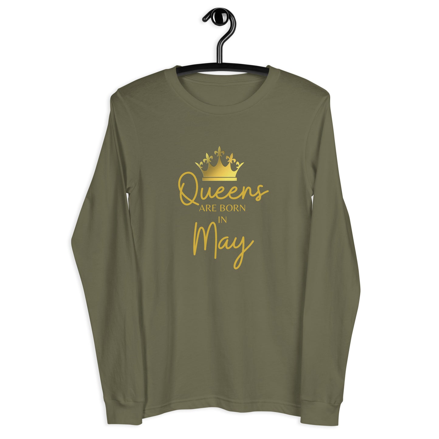 Queens Are Born In May Long Sleeve Tee Birthday Gift