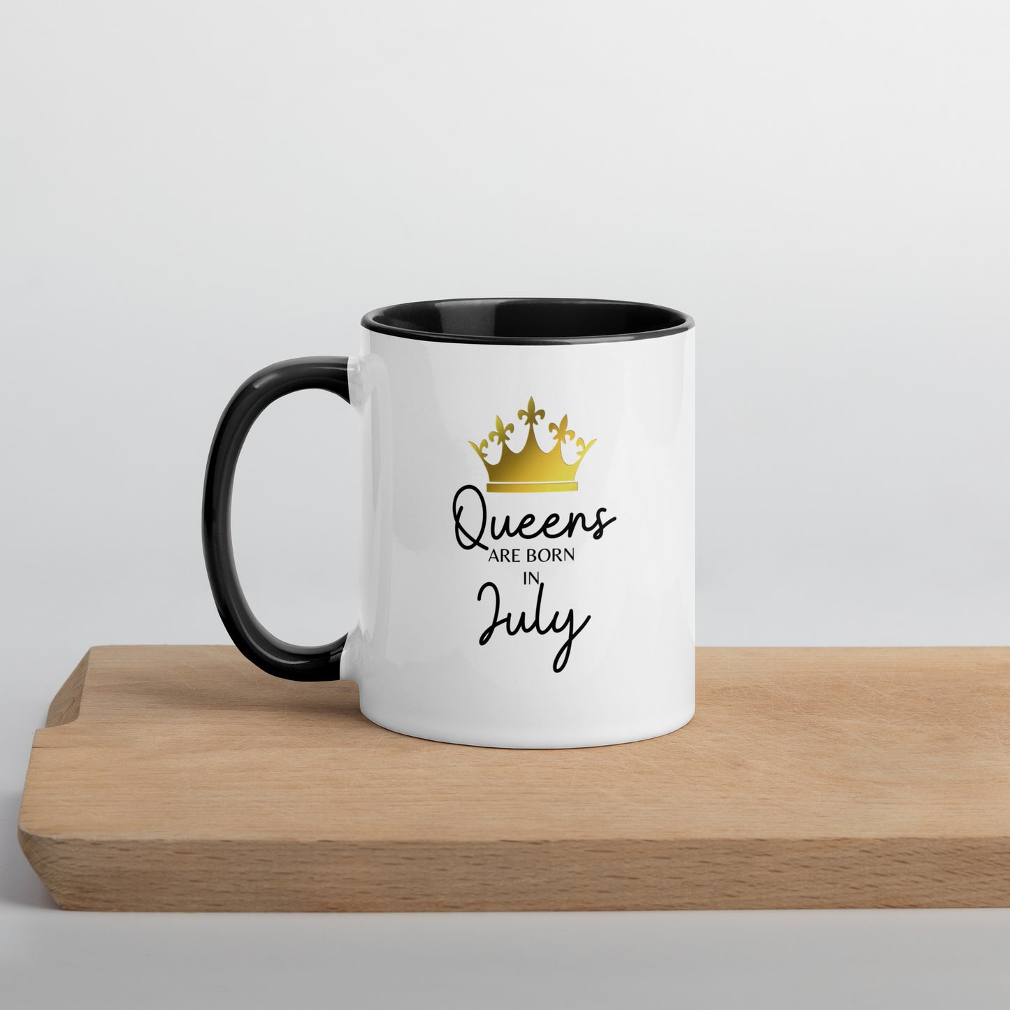 Queens Are Born In July Mug with Color Inside Birthday Gift