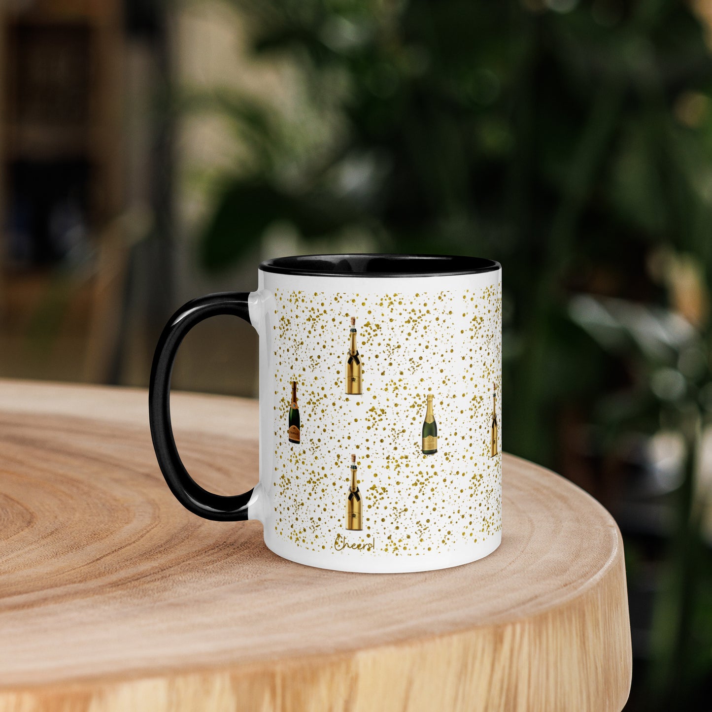 Cheers Mug, with Color Inside, Champagne Mug, Lovely Present Or Christmas Stocking Filler