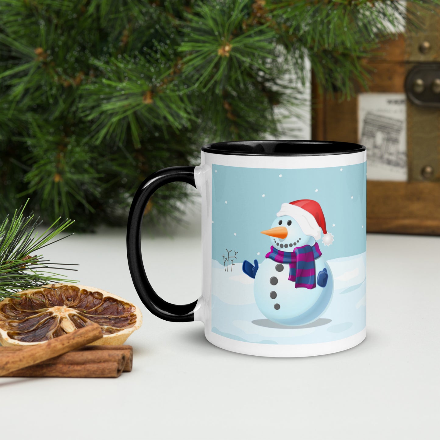 Snowy Mug with Colour Inside