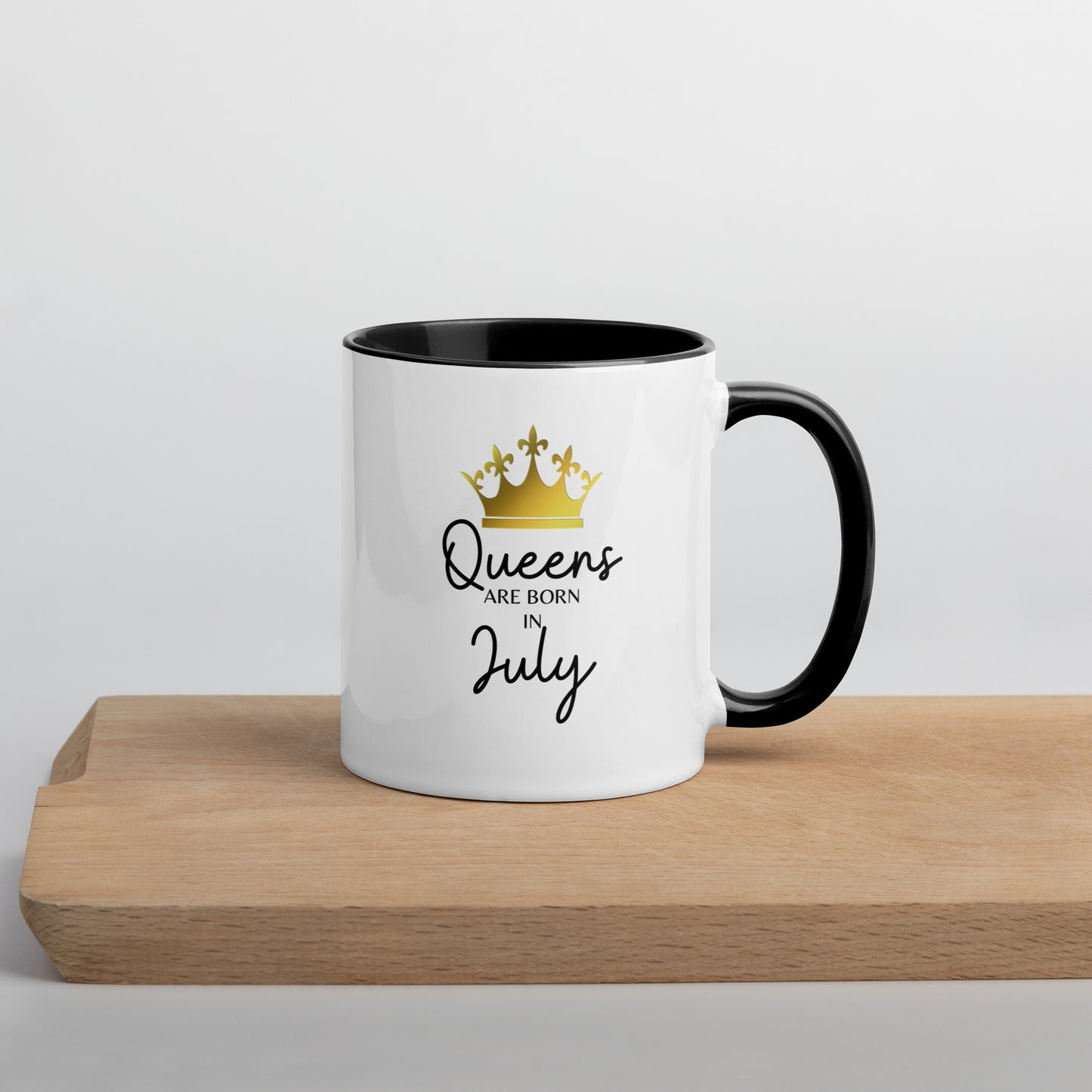 Queens Are Born In July Mug with Color Inside Birthday Gift