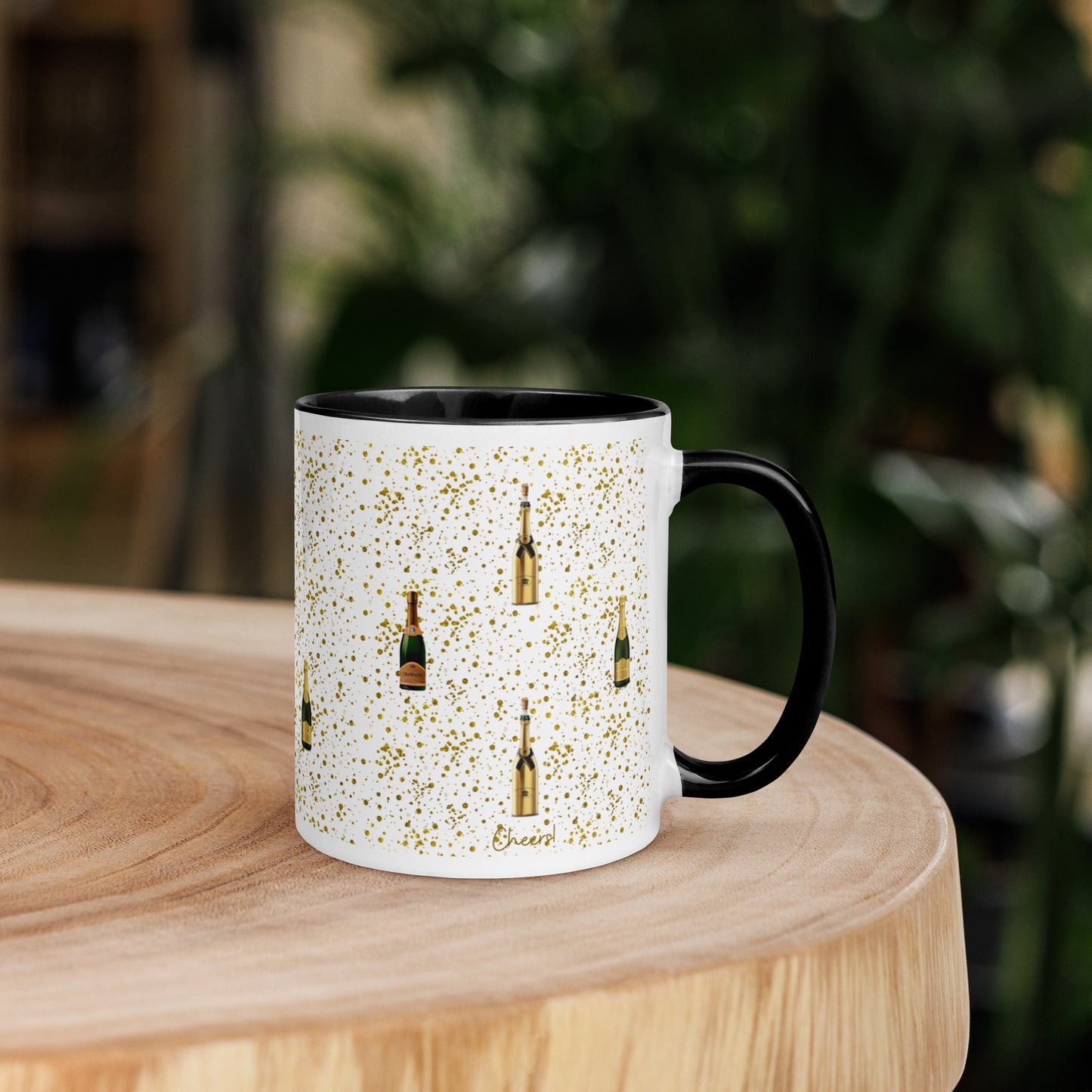 Cheers Mug, with Color Inside, Champagne Mug, Lovely Present Or Christmas Stocking Filler