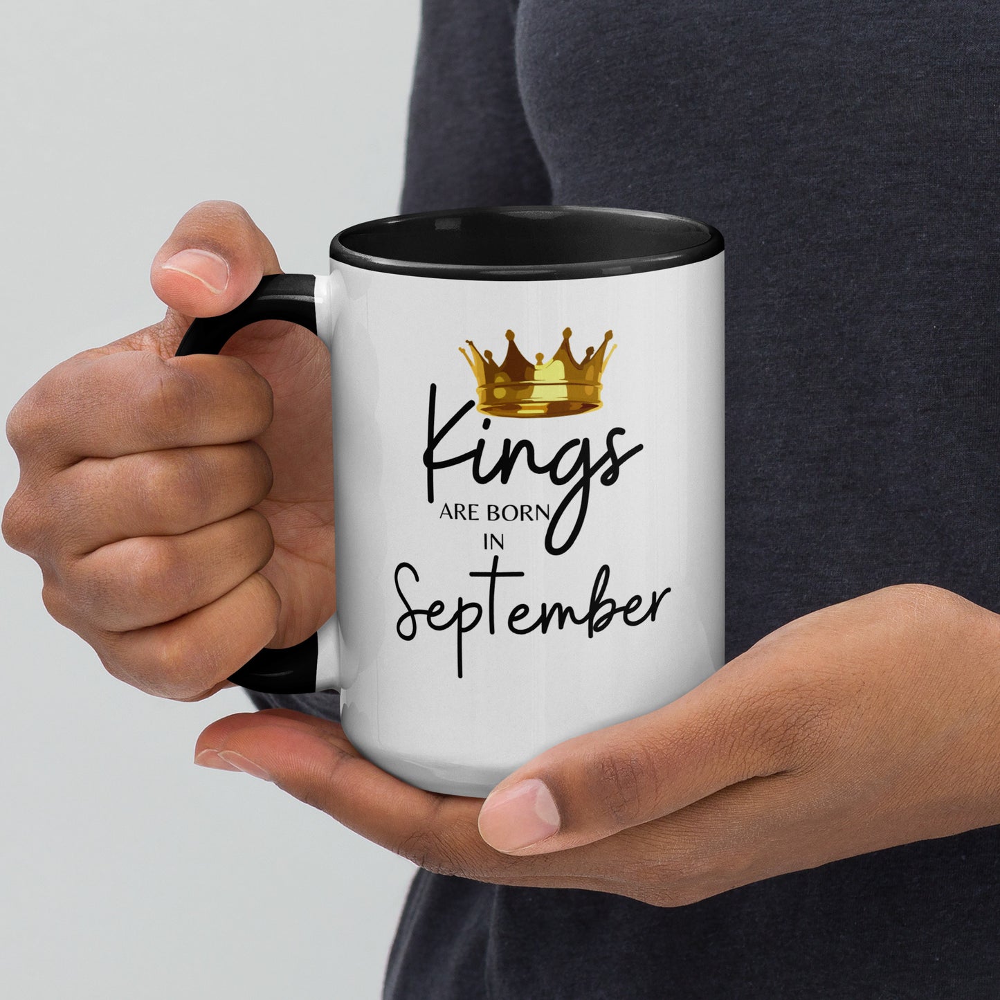 Kings Are Born In September Mug with Colour Inside