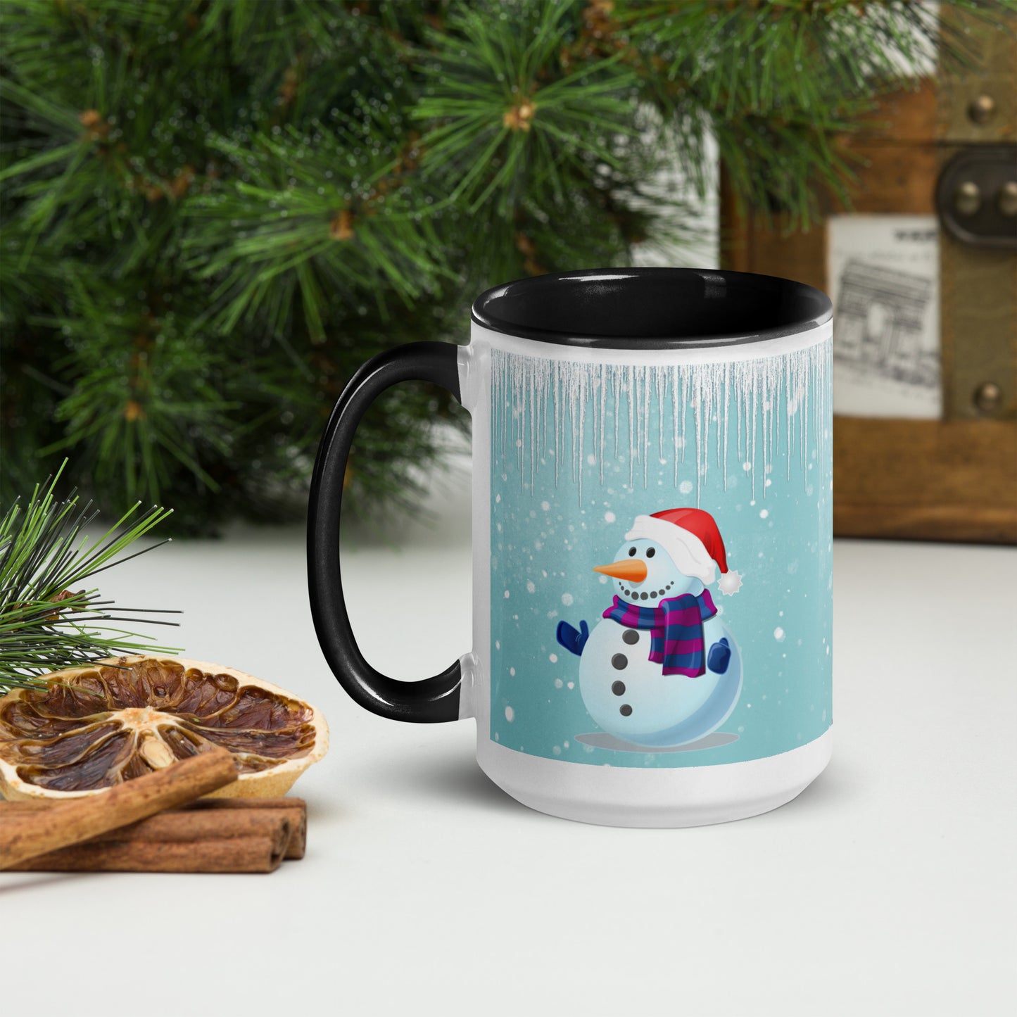 Snowmen 2 Mug with Colour Inside