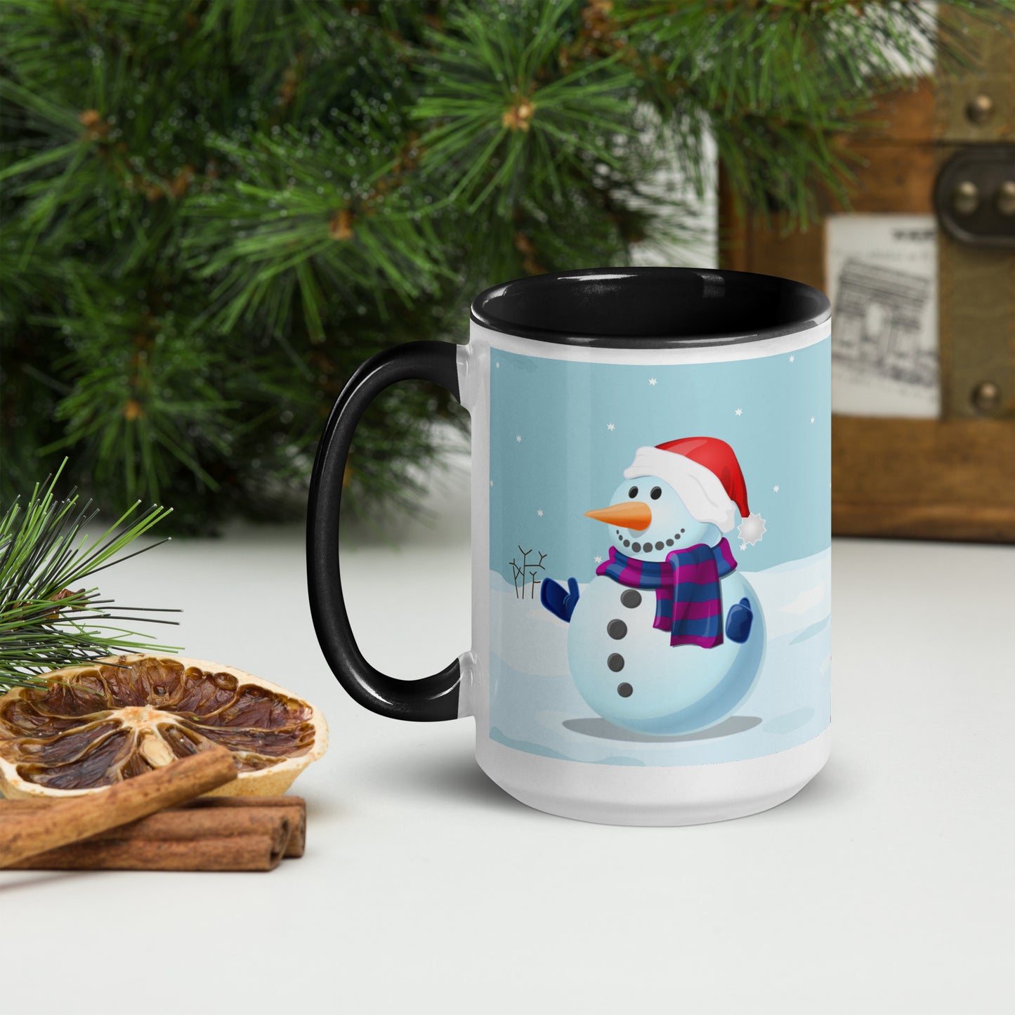 Snowy Mug with Colour Inside