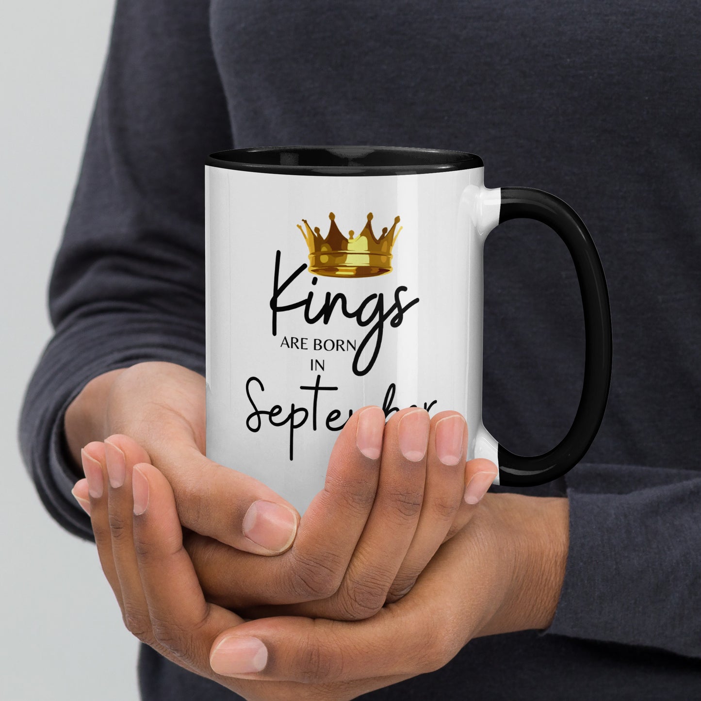 Kings Are Born In September Mug with Colour Inside