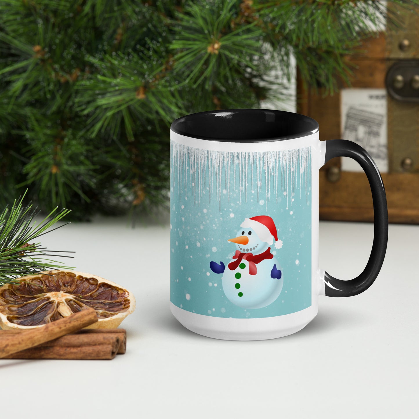 Snowmen 2 Mug with Colour Inside