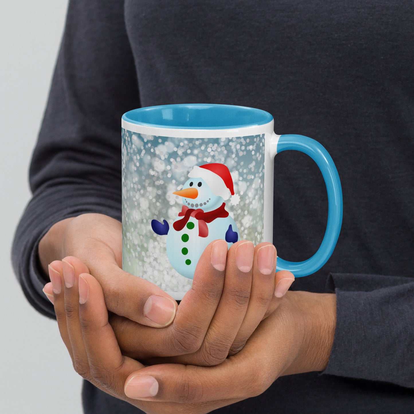 Snow Man Mug With Colour Inside