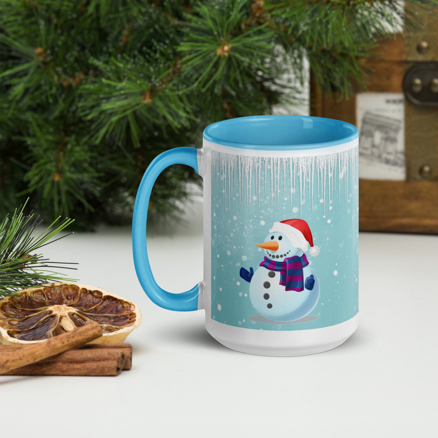 Snowmen 2 Mug with Colour Inside