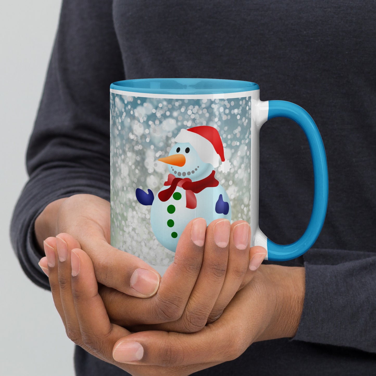 Snow Man Mug With Colour Inside