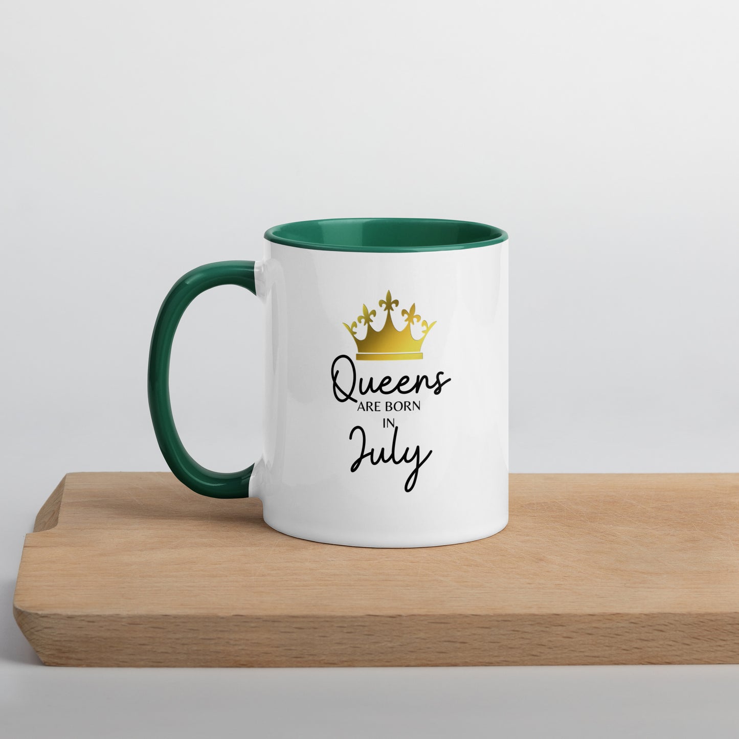 Queens Are Born In July Mug with Color Inside Birthday Gift