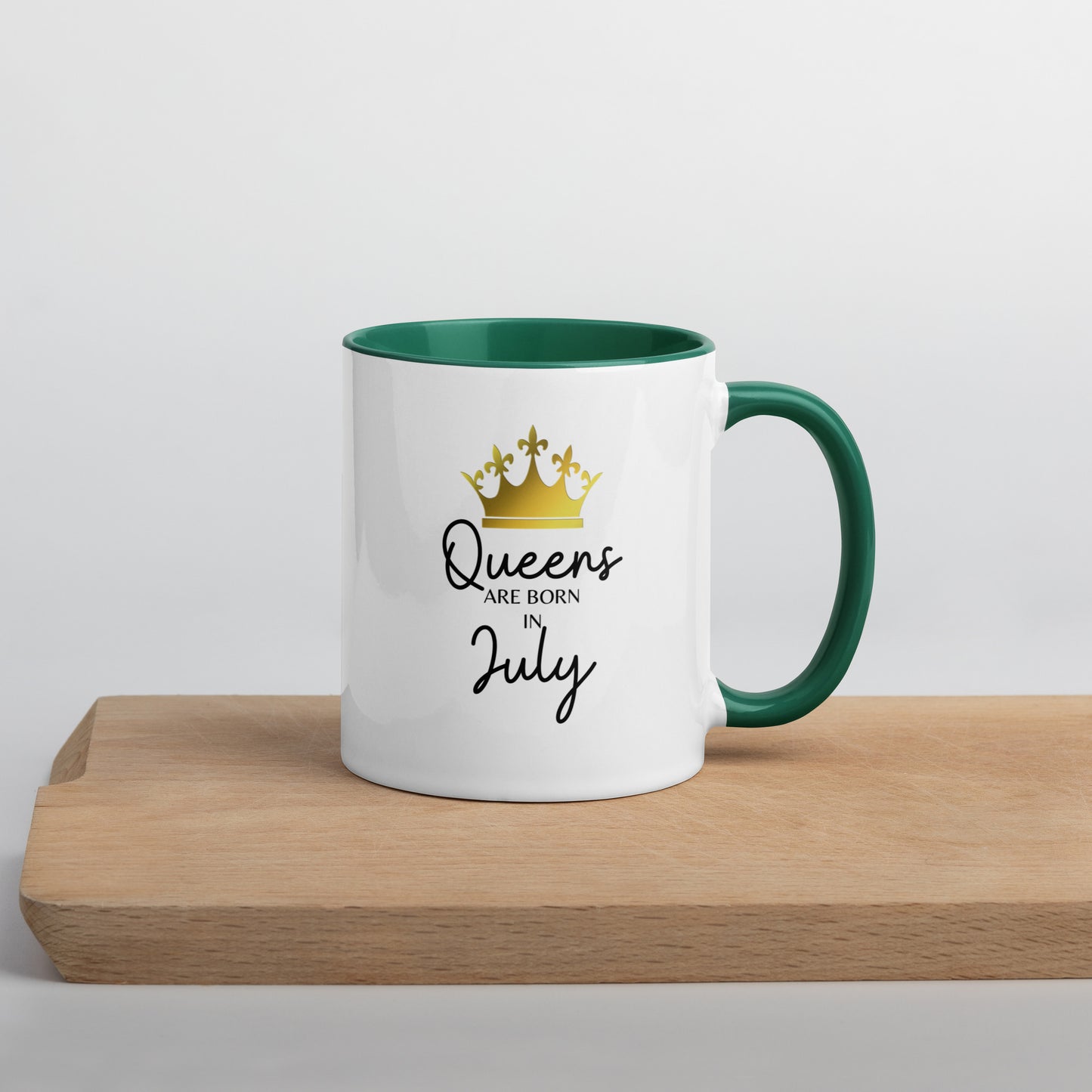 Queens Are Born In July Mug with Color Inside Birthday Gift