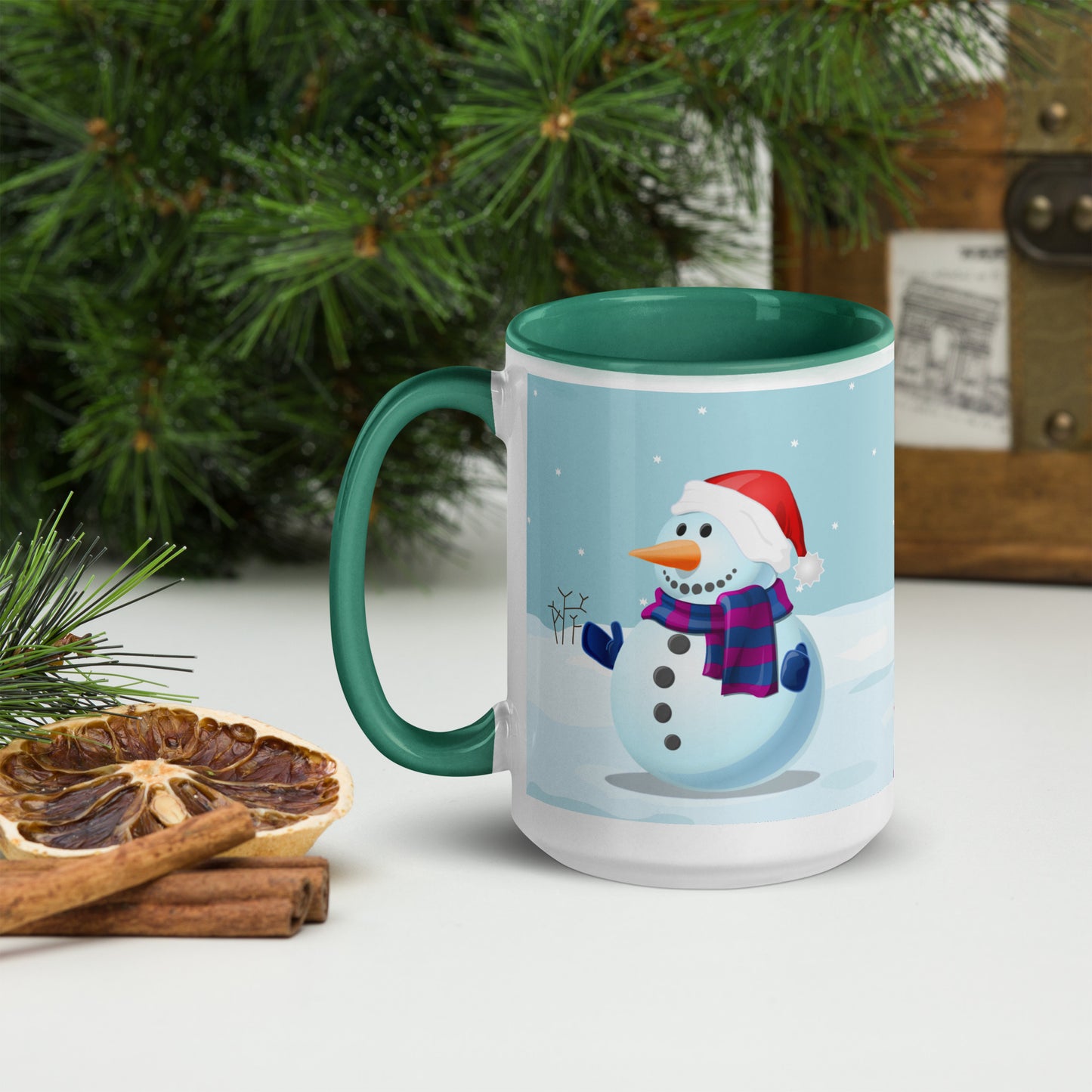 Snowy Mug with Colour Inside