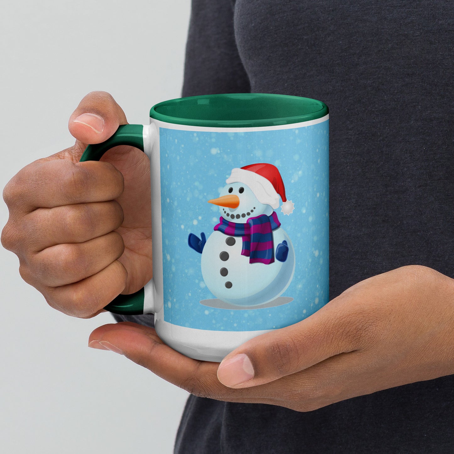 Snowflakes Mug with Colour Inside