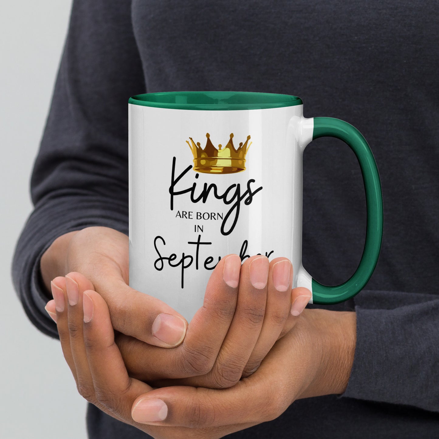 Kings Are Born In September Mug with Colour Inside