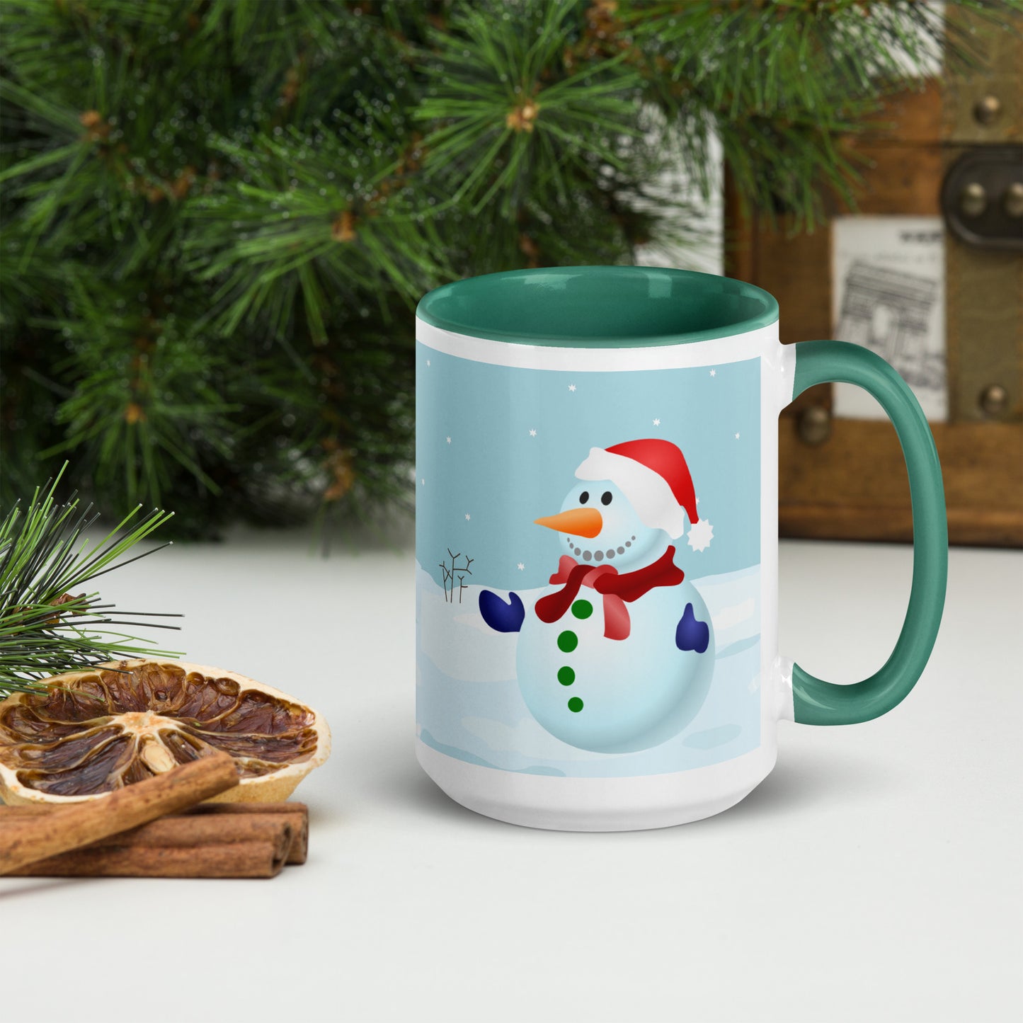 Snowy Mug with Colour Inside