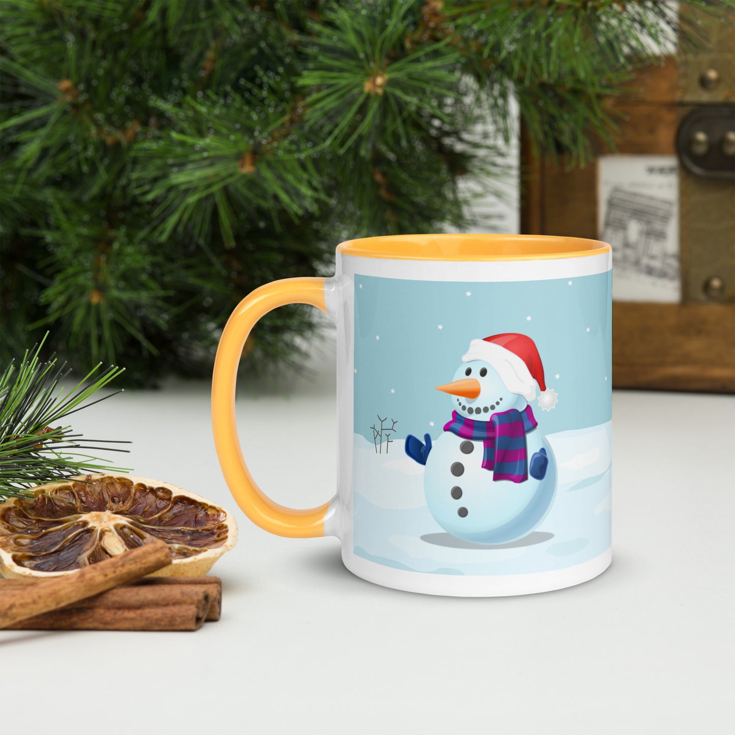 Snowy Mug with Colour Inside