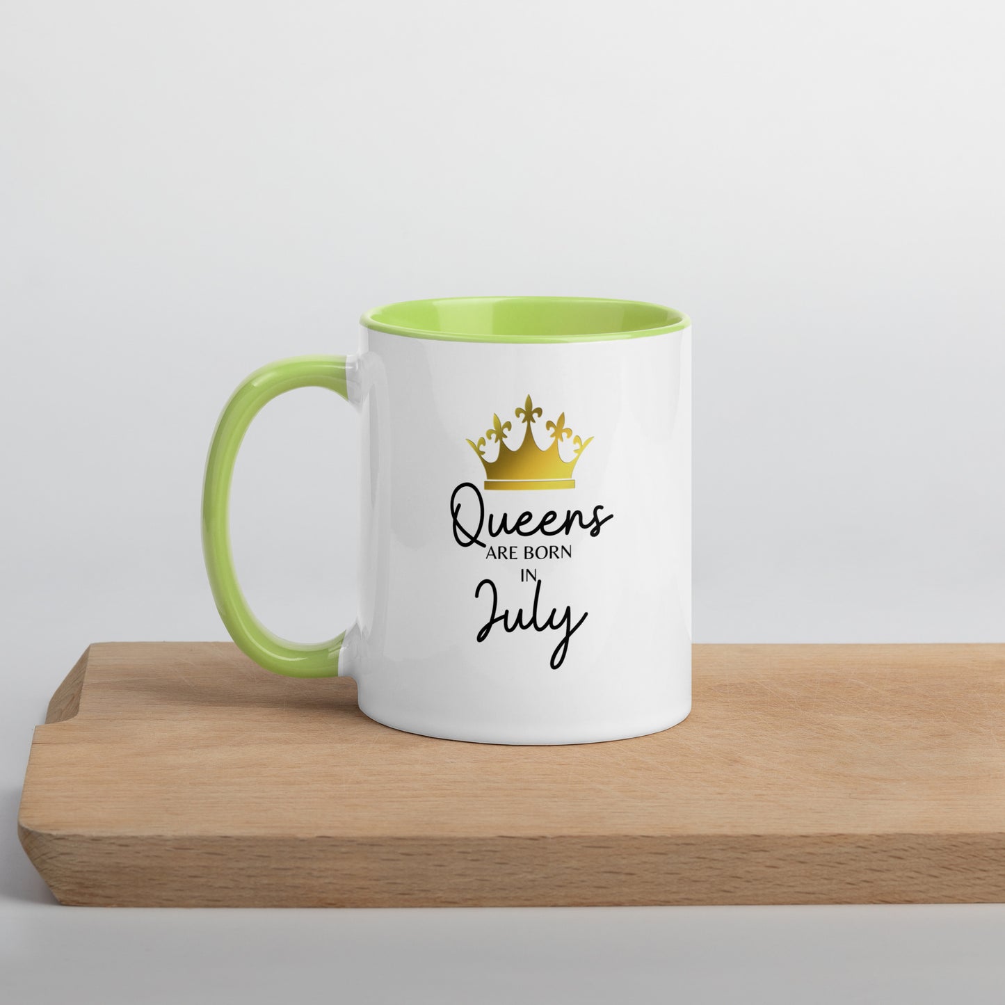 Queens Are Born In July Mug with Color Inside Birthday Gift