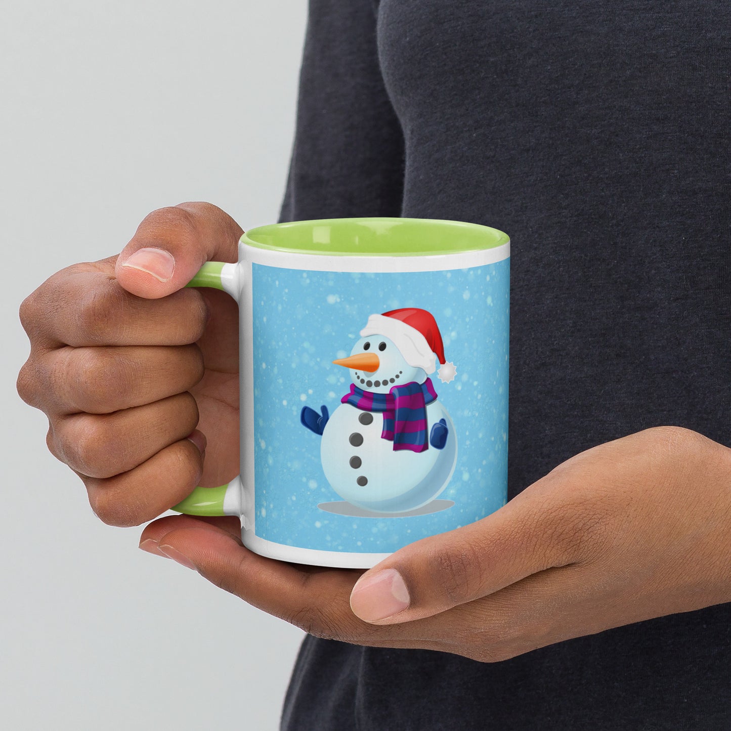 Snowflakes Mug with Colour Inside