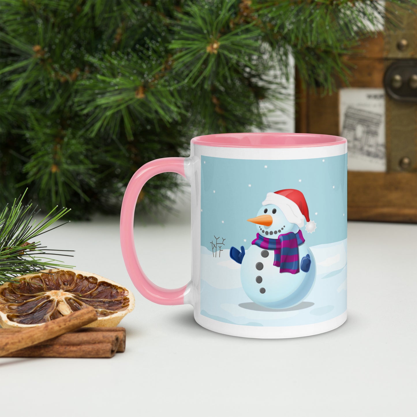 Snowy Mug with Colour Inside