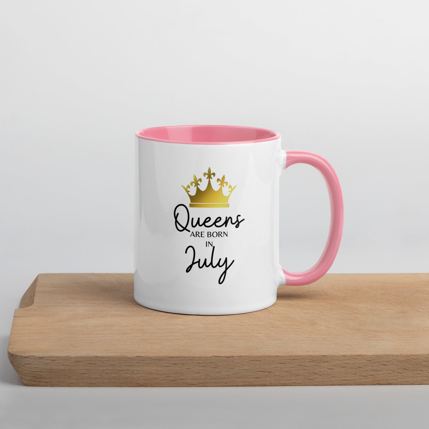 Queens Are Born In July Mug with Color Inside Birthday Gift