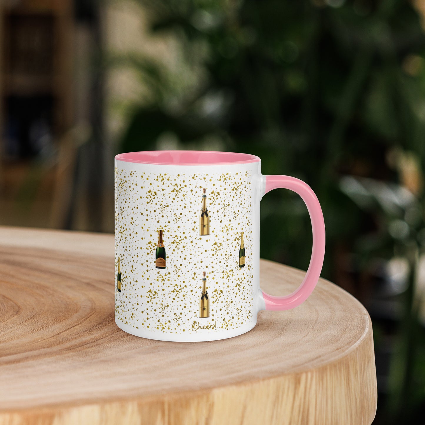 Cheers Mug, with Color Inside, Champagne Mug, Lovely Present Or Christmas Stocking Filler