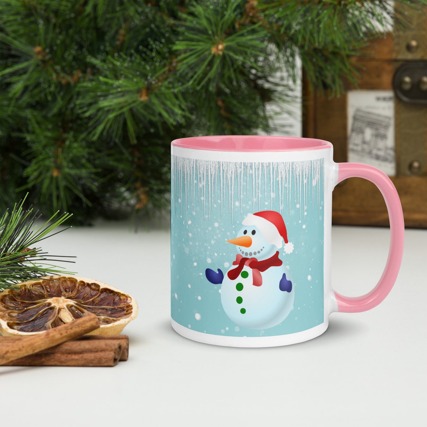 Snowmen 2 Mug with Colour Inside