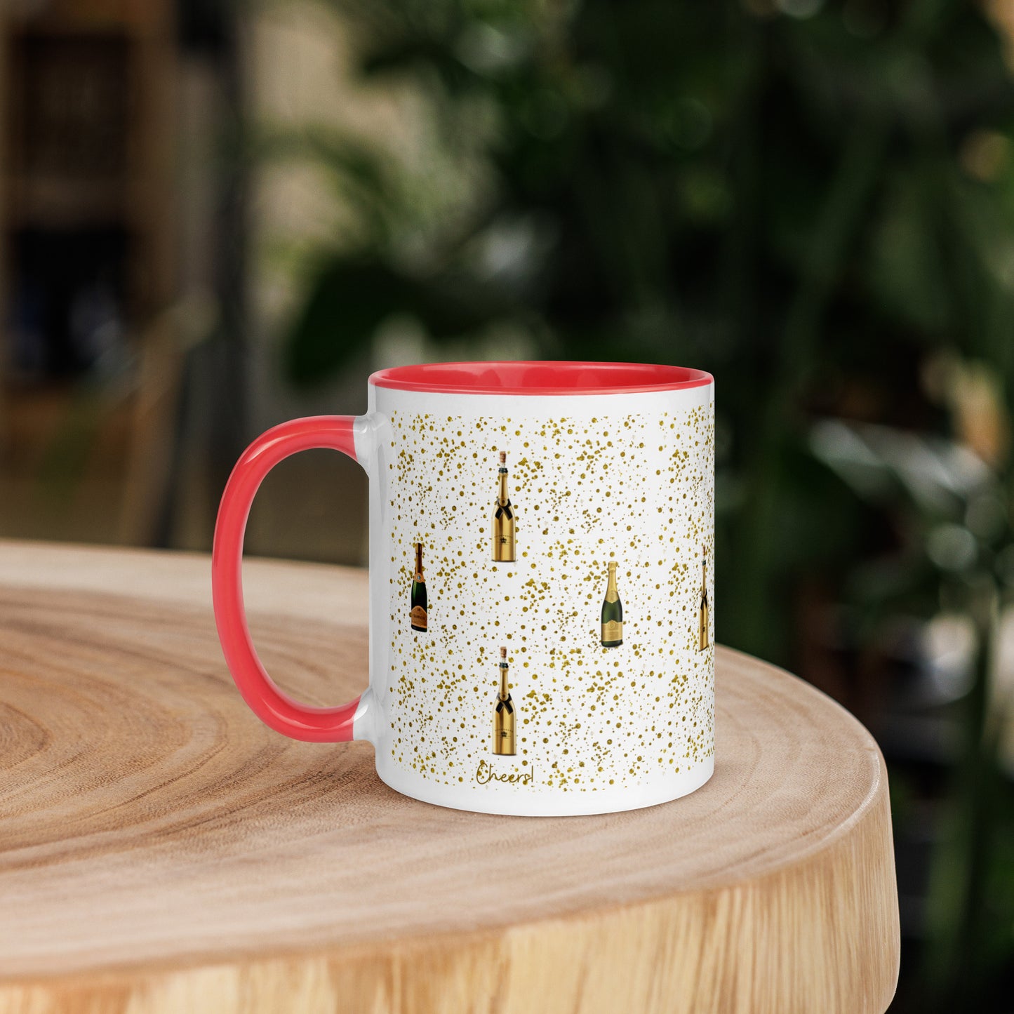 Cheers Mug, with Color Inside, Champagne Mug, Lovely Present Or Christmas Stocking Filler