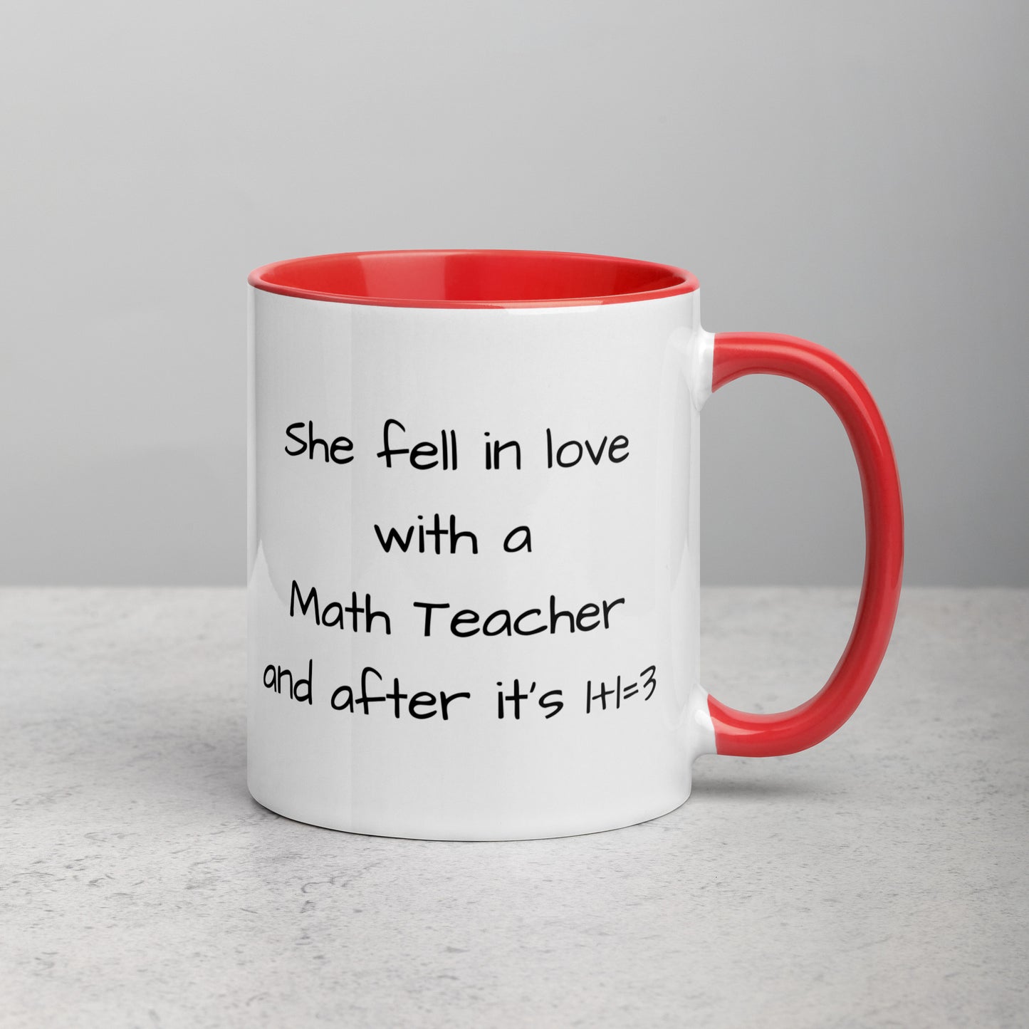 Math Teacher Mug with Color Inside