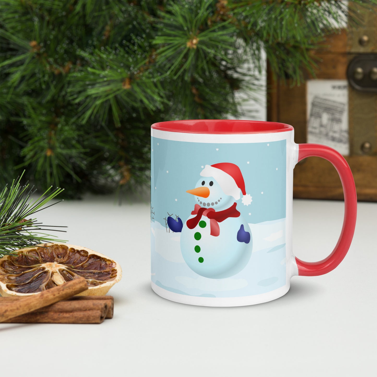 Snowy Mug with Colour Inside