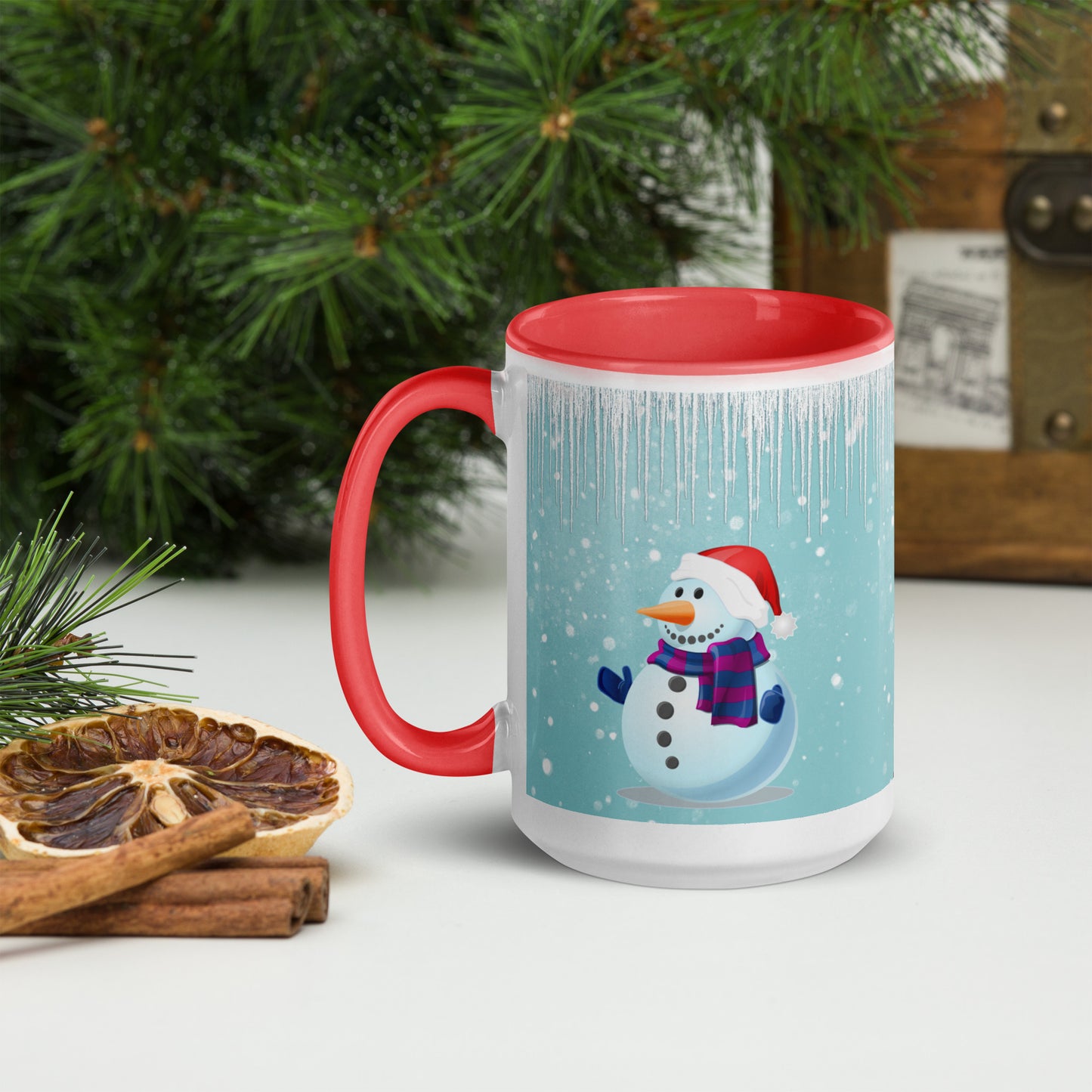 Snowmen 2 Mug with Colour Inside