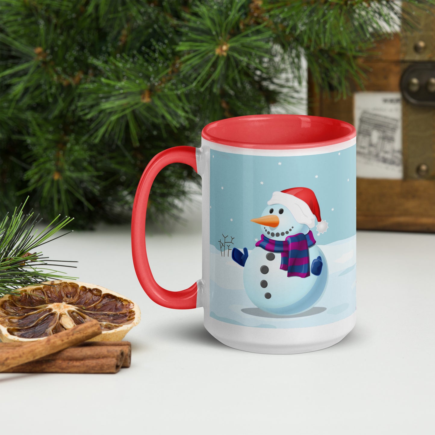 Snowy Mug with Colour Inside