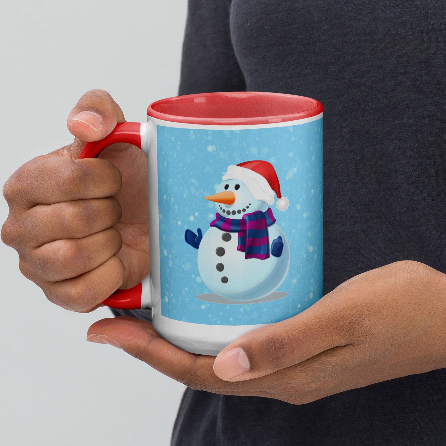 Snowflakes Mug with Colour Inside