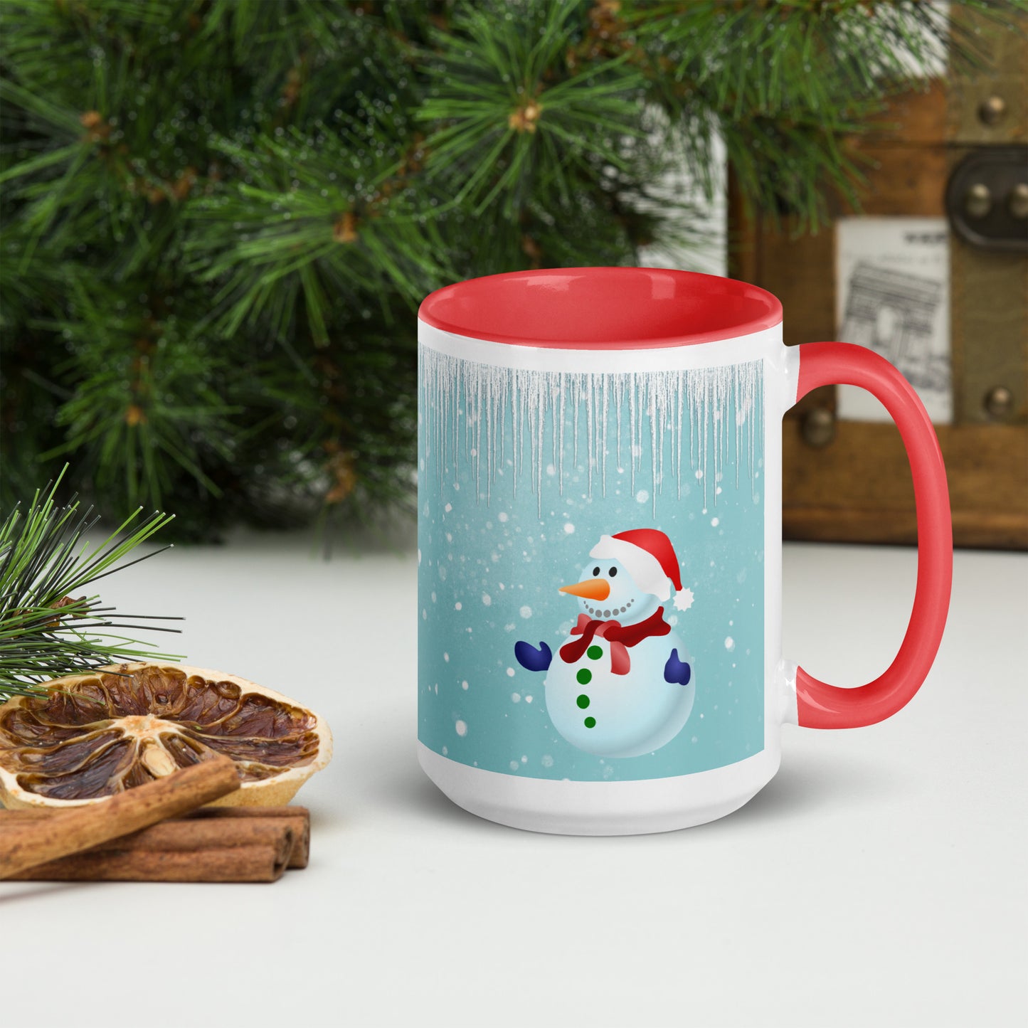 Snowmen 2 Mug with Colour Inside