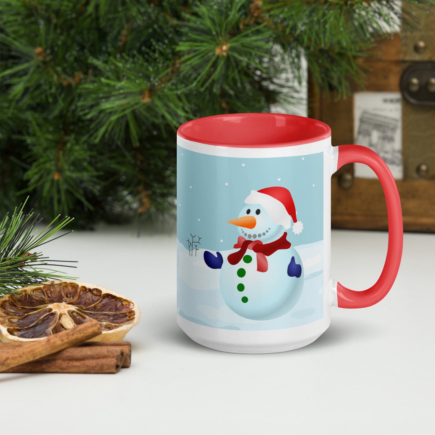 Snowy Mug with Colour Inside