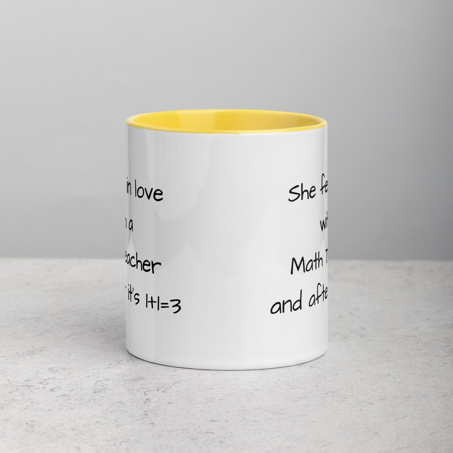 Math Teacher Mug with Color Inside