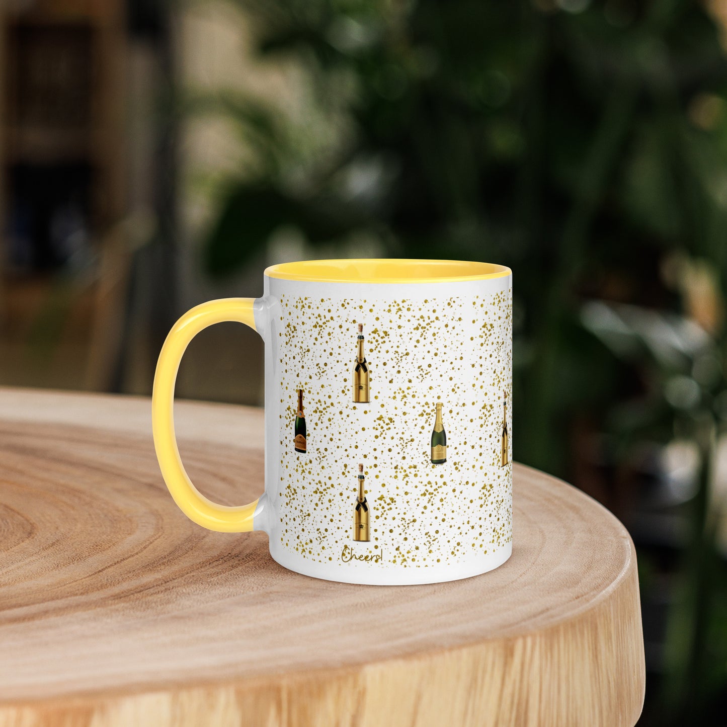 Cheers Mug, with Color Inside, Champagne Mug, Lovely Present Or Christmas Stocking Filler