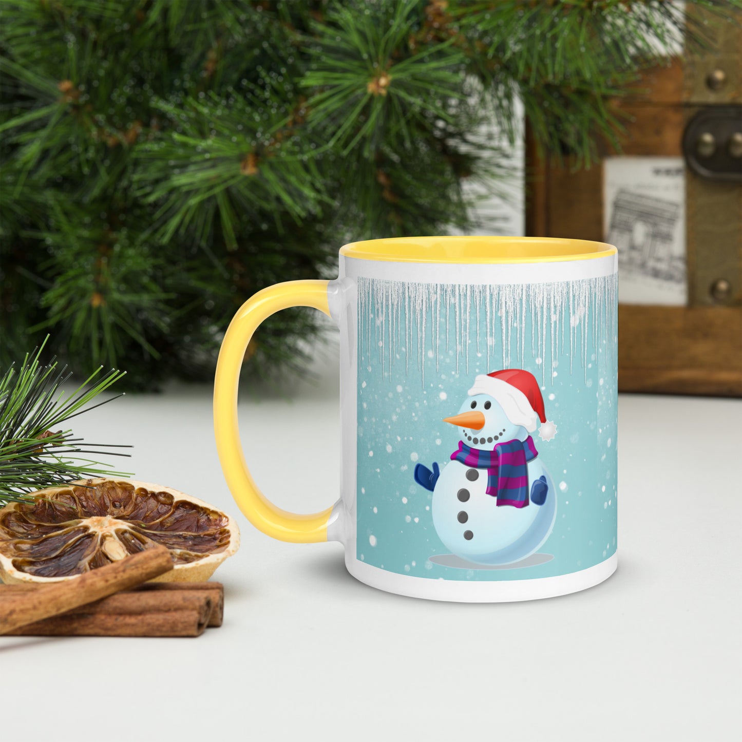 Snowmen 2 Mug with Colour Inside