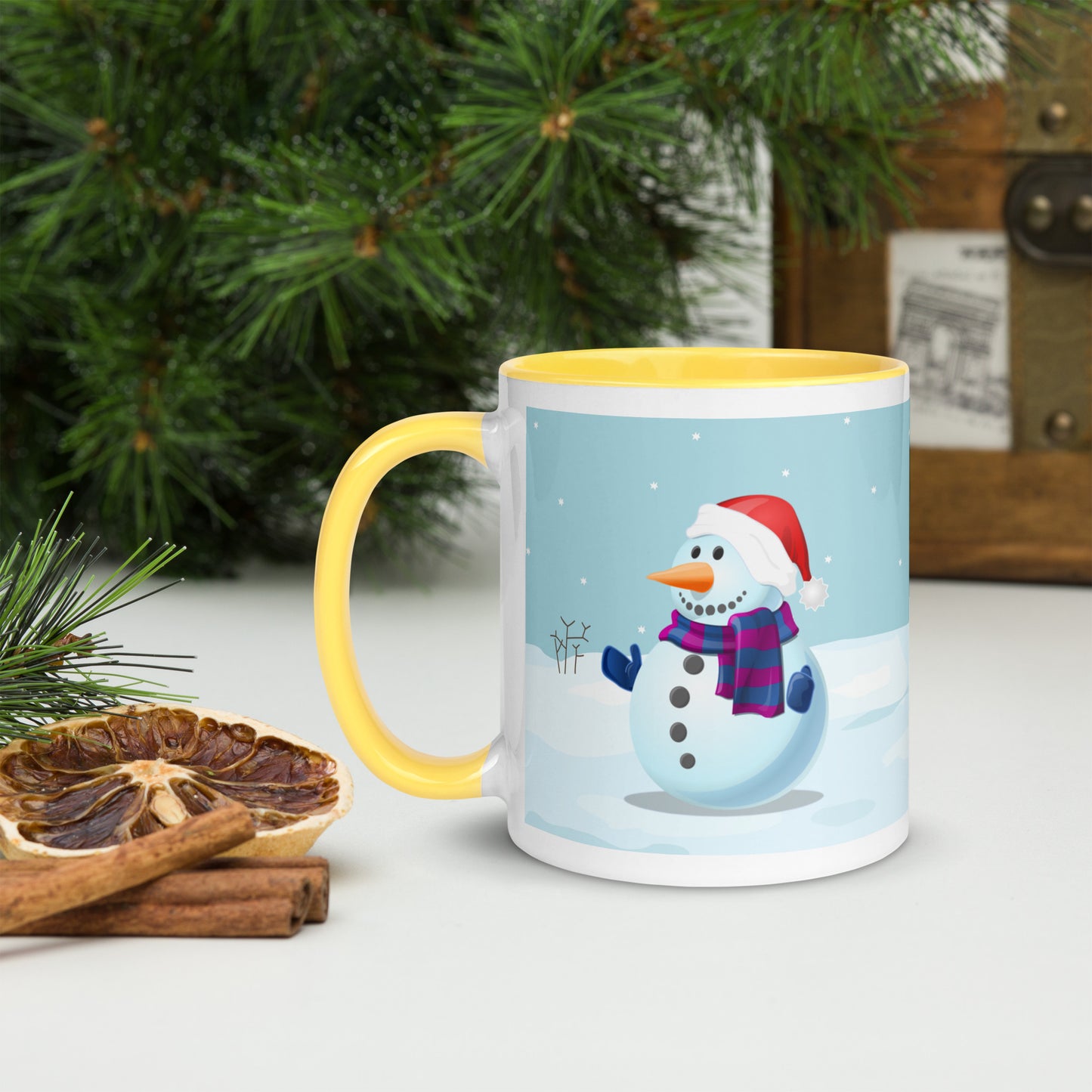 Snowy Mug with Colour Inside