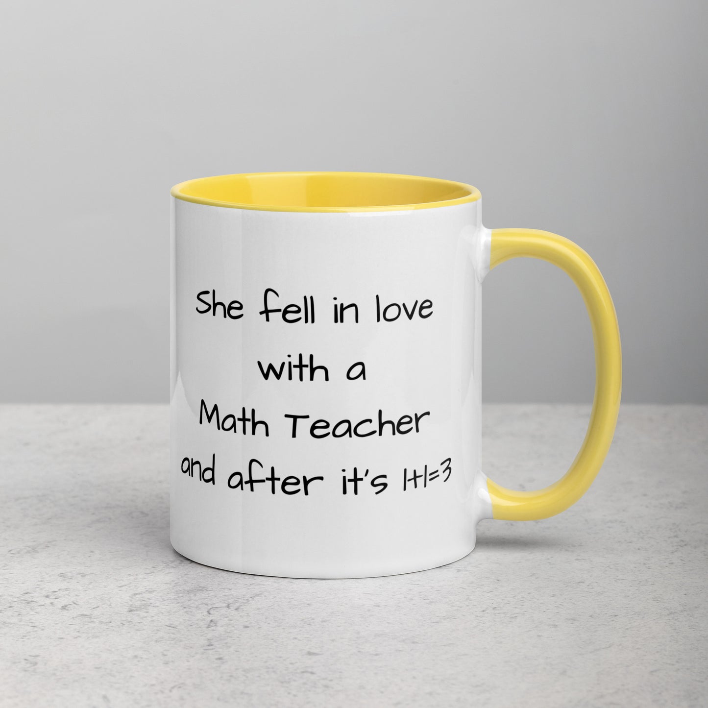 Math Teacher Mug with Color Inside