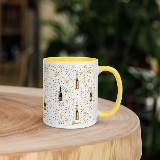 Cheers Mug, with Color Inside, Champagne Mug, Lovely Present Or Christmas Stocking Filler