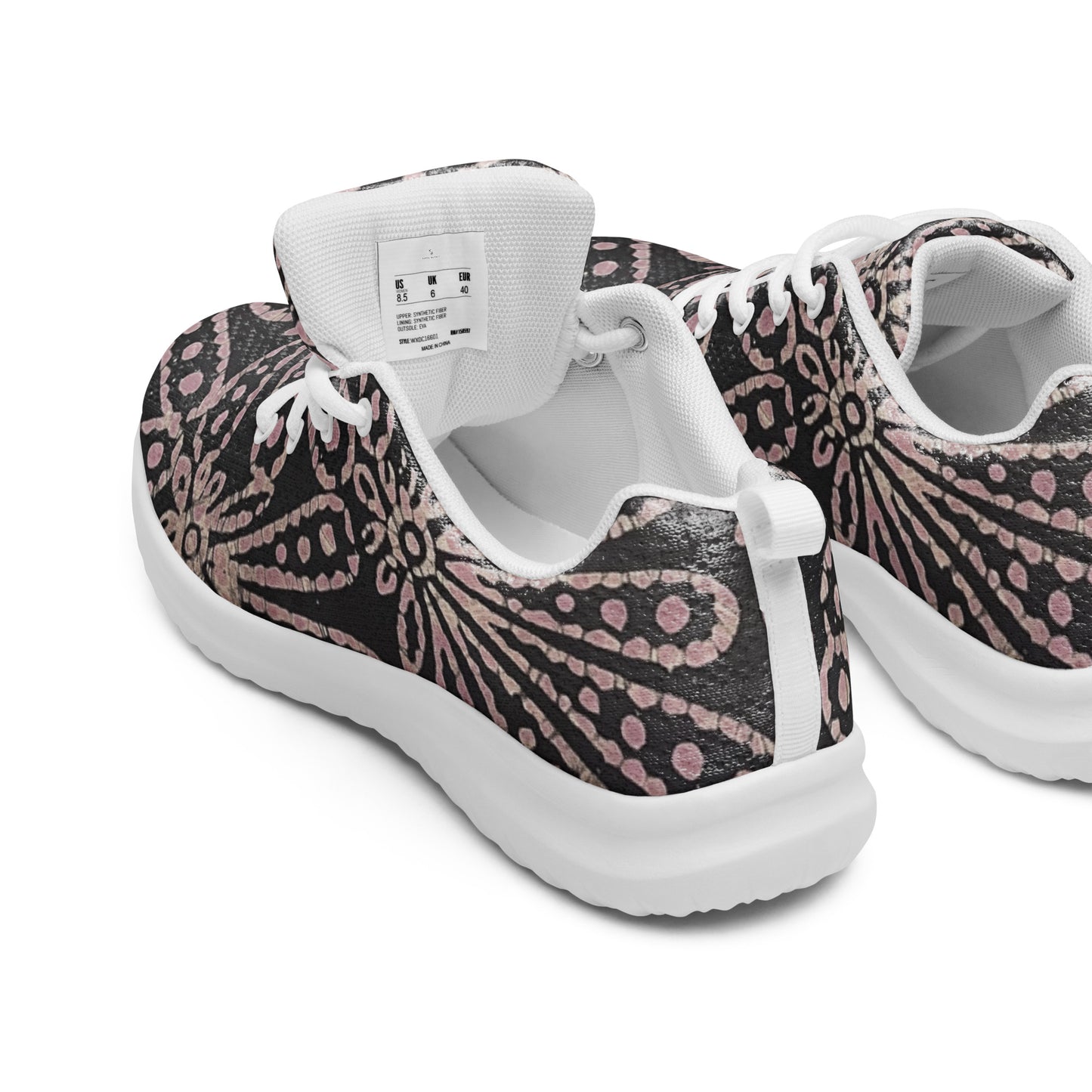 Brown Pale Pink Floral Women’s athletic shoes