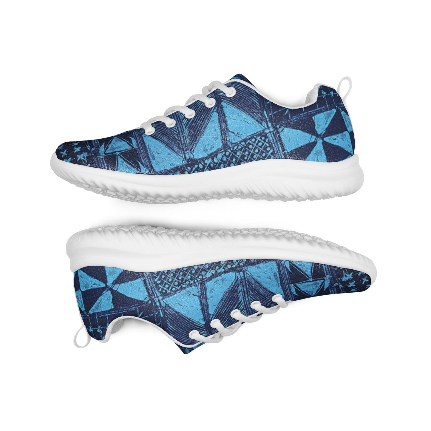 Black And Turquoise Shapes Adire Women’s Athletic Shoes