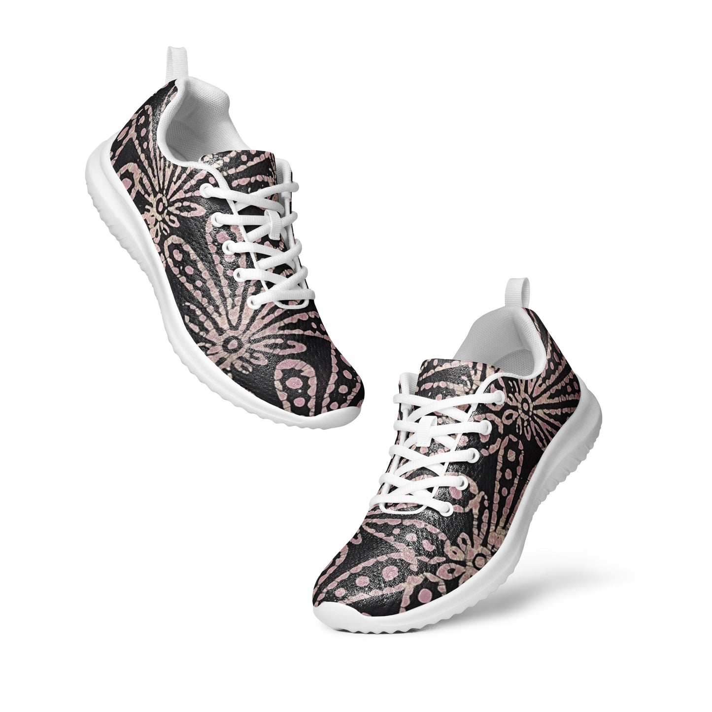 Brown Pale Pink Floral Women’s athletic shoes