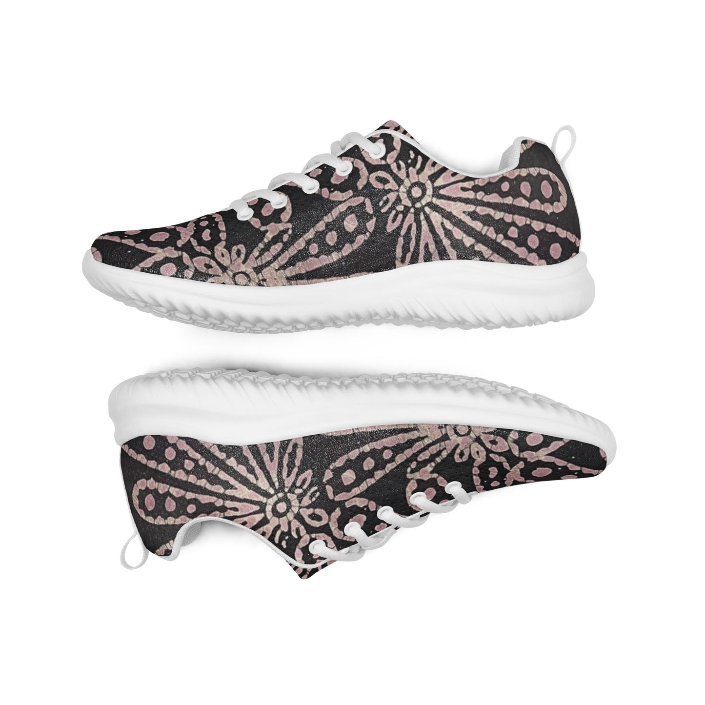 Brown Pale Pink Floral Women’s athletic shoes