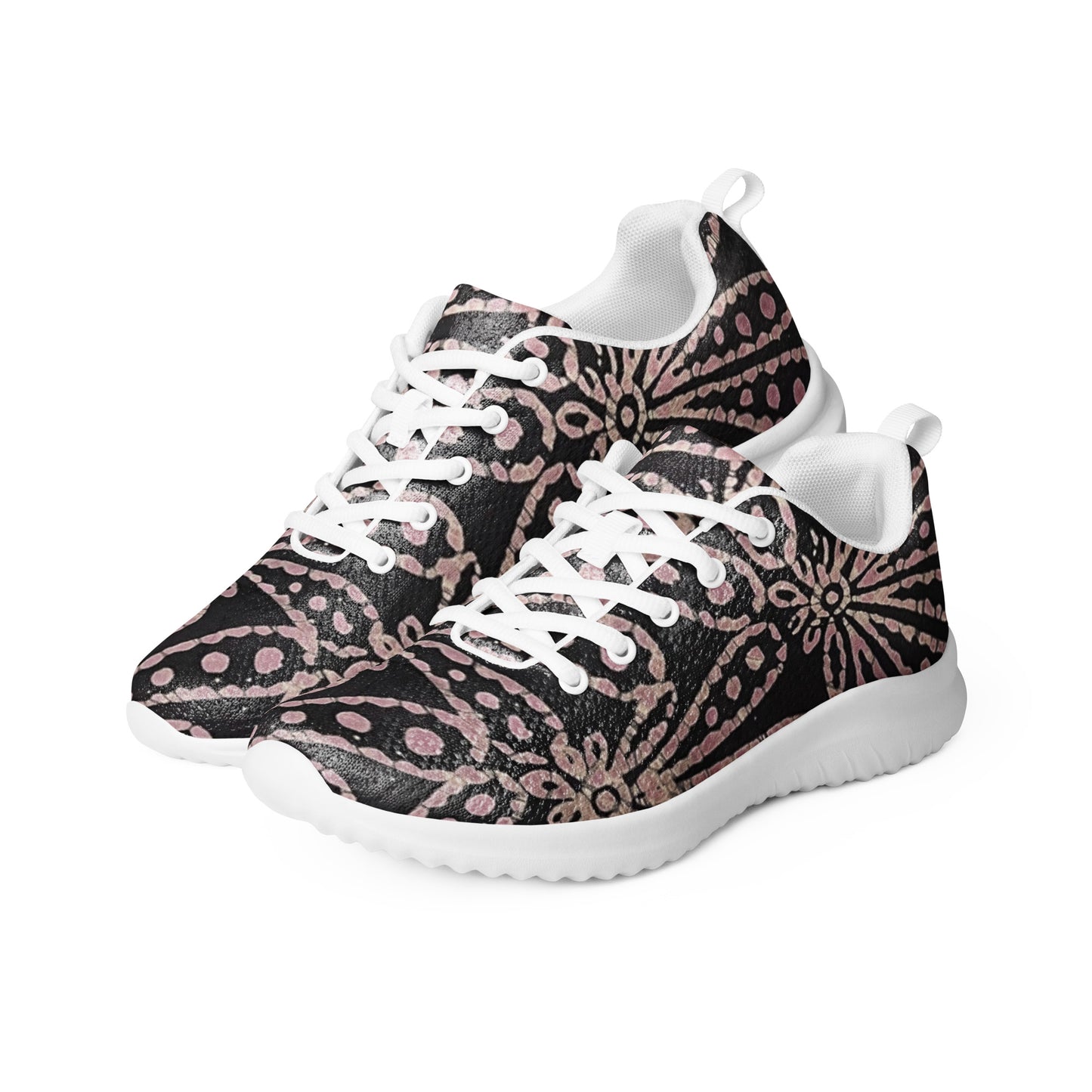 Brown Pale Pink Floral Women’s athletic shoes